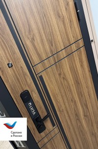 Входная дверь 10 см 2МДФ Орех пекан Шагрень белая 