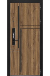 Входная дверь 10 см 2МДФ Орех пекан Шагрень белая 