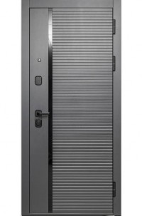 Входная дверь 10 см 2МДФ Сатин графит Эмалит белый 