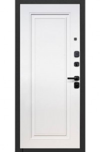 Входная дверь 10 см 2МДФ Сатин графит Эмалит белый 