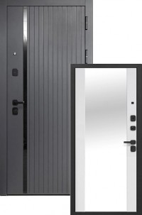 Входная дверь 10 см 2МДФ Графит Эмалит белый зеркало Белый Входная дверь 10 см 2МДФ Графит Эмалит белый зеркало Белый