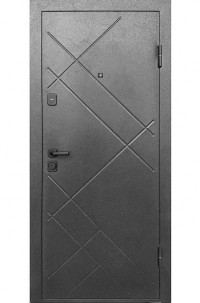 Входная дверь 7 см Штамп Букле графит Эмалит Белый зеркало 