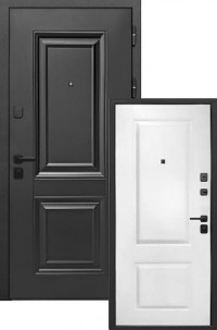 Входная дверь 9 см Штамп Муар черный Эмалит Белый Эмалит Белый