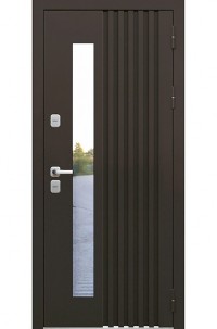 Входная дверь Luxor Термо Рейка стеклопакет Муар 8019 