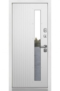 Входная дверь Luxor Термо Рейка стеклопакет Муар 8019 