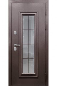 Входная дверь Термо-4 Букле шоколад Эмалит белый 