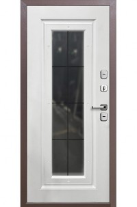 Входная дверь Термо-4 Букле шоколад Эмалит белый 