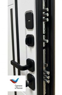 Входная дверь 10 см 2МДФ Орех пекан Шагрень белая 