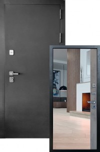 Входная дверь Страж 3К Люкс 5 Зеркало Бетон серый